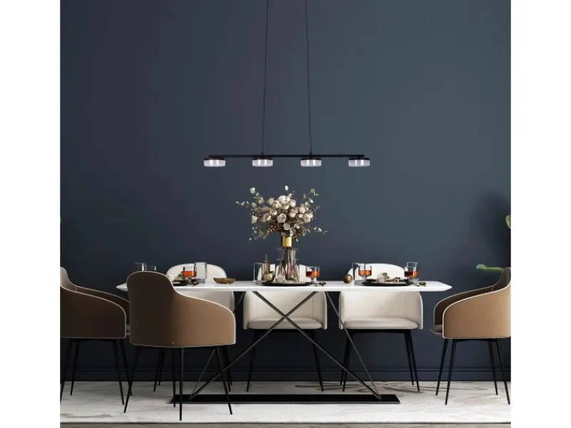 Näve LED-Pendelleuchte Cimo Schwarz 150 cm x 96 cm x 12 cm 4er-Set< Kücheninseln