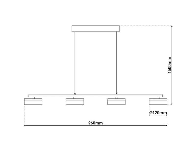 Näve LED-Pendelleuchte Cimo Schwarz 150 cm x 96 cm x 12 cm 4er-Set< Kücheninseln