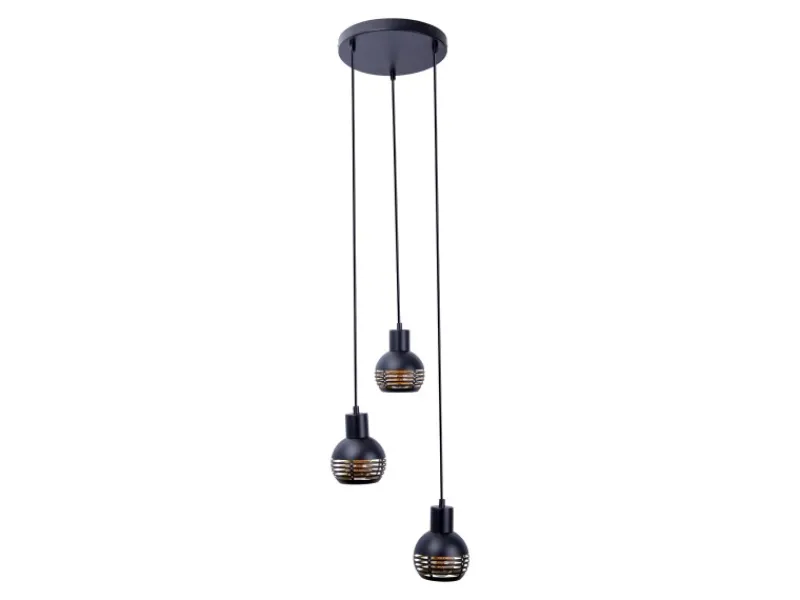 Näve Pendelleuchte Casco Schwarz Ø 25 cm x 120 cm 3er-Set< Kücheninseln