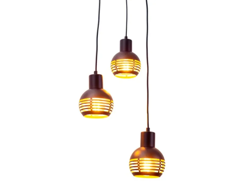 Näve Pendelleuchte Casco Schwarz Ø 25 cm x 120 cm 3er-Set< Kücheninseln