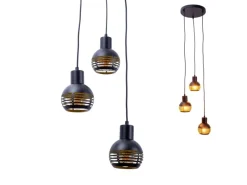 Näve Pendelleuchte Casco Schwarz Ø 25 cm x 120 cm 3er-Set< Kücheninseln