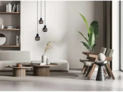 Näve Pendelleuchte Casco Schwarz Ø 25 cm x 120 cm 3er-Set< Kücheninseln