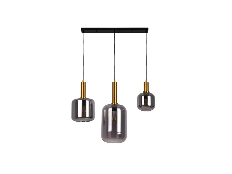 Näve Kücheninseln<Pendelleuchte Fumo Schwarz 150 cm x 82,4 cm x 22 cm 3er-Set