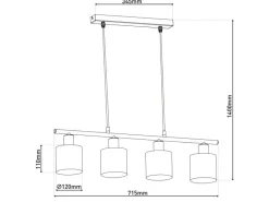 Näve Pendelleuchte Maron Natur 140 cm x 71,5 cm x 12 cm 4er-Set< Kücheninseln
