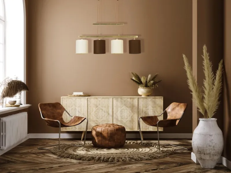 Näve Pendelleuchte Tilde 4-flammig Braun-Beige< Kücheninseln