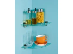 Best OBI Eckregal Glasboden Villar Klar 25 cm x 25 cm x 0,6 cm
