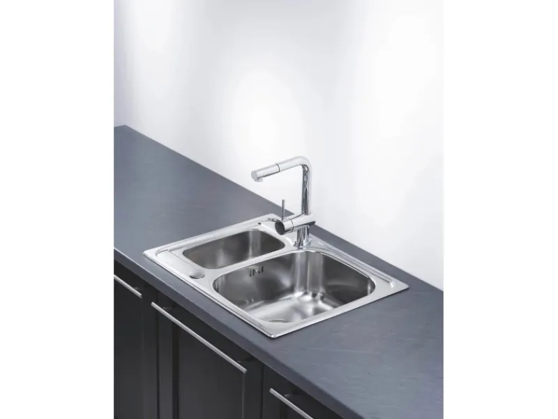 OBI Einbauspüle Quadra Duo 62 Edelstahl eckig< Edelstahlspülen