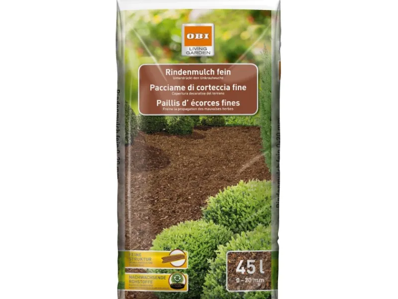 Online GROW by OBI OBI Rindenmulch Fein 2.295 l (51 x 45 l) 1 Palette