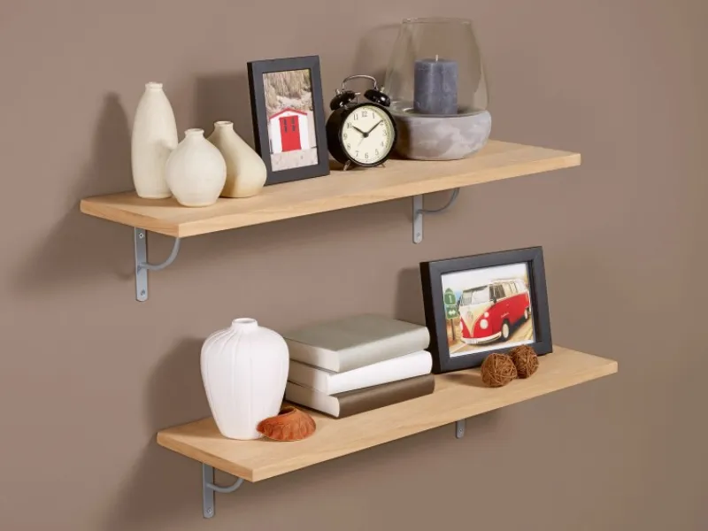 Outlet OBI Wandregal Monteux Echtholzfurnier Eiche 59,5 cm x 23,5 cm x 2 cm