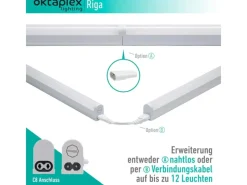 Oktaplex LED Unterbauleuchte Riga Küche 28cm Warmweiß 3000K 230V mit Schalter< Küchenschränke