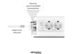 Einbauküchen<Oktaplex Talin 2er Set Unterbauleuchte Küche 76cm mit Steckdose Küchenbeleuchtung Warmweiß 3000K