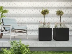 Ondis24 Töpfe<Pflanzkübel 40 Caro Rollen 100 Prozent Anthrazit Blumentopf Pflanzgefäß
