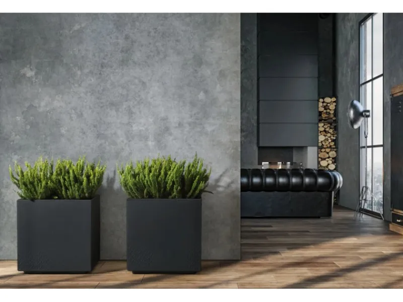 Ondis24 Töpfe<Pflanzkübel 40 Caro Rollen 100 Prozent Anthrazit Blumentopf Pflanzgefäß