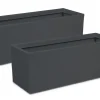 Ondis24 Pflanzkübel Blumenkübel Graphit 57 L Anthrazit - Doppelpack Blumentopf Pflanzgefäß< Töpfe