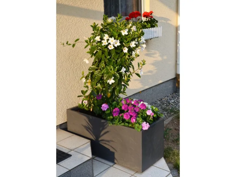 Ondis24 Töpfe<Pflanzkübel Vulkan 100 Blumentopf Doppelwandig Anthrazit Blumentopf Pflanzgefäß