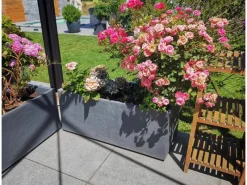 Ondis24 Töpfe<Pflanzkübel Vulkan 100 Blumentopf Doppelwandig Anthrazit Blumentopf Pflanzgefäß