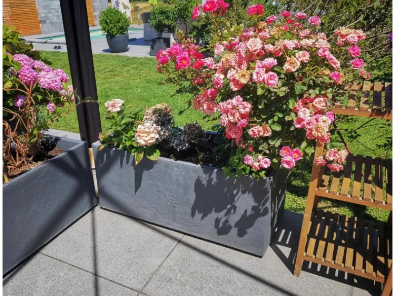 Ondis24 Töpfe<Pflanzkübel Vulkan 100 Blumentopf Doppelwandig Anthrazit Blumentopf Pflanzgefäß