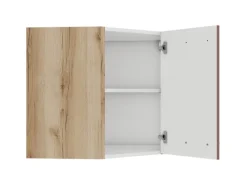 Optifit Bari407 Küchen-Eckoberschrank 60 x 60 cm Rostrot< Küchenschränke