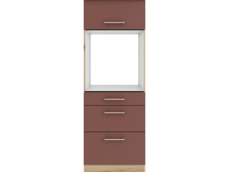 Optifit Einbauküchen|Küchenschränke<Bari407 Küchen-Geräteumbauschrank 60 cm Rostrot
