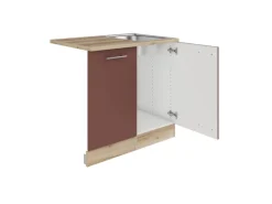 Sale Optifit Bari407 Küchen-Spülenschrank-Set Rostrot