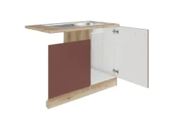 Optifit Bari407 Küchen-Spülenunterschrank Rostrot