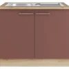 Outlet Optifit Bari407 Küchen-Spülenunterschrank 100 cm Rostrot