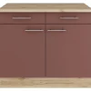Discount Optifit Bari407 Küchen-Unterschrank 100 cm Rostrot