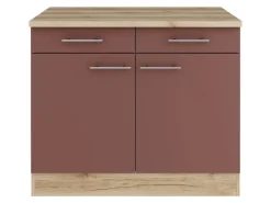 Discount Optifit Bari407 Küchen-Unterschrank 100 cm Rostrot