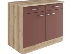Discount Optifit Bari407 Küchen-Unterschrank 100 cm Rostrot