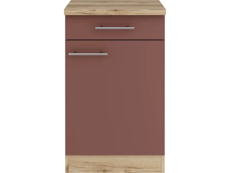 Sale Optifit Bari407 Küchen-Unterschrank 50 cm Rostrot