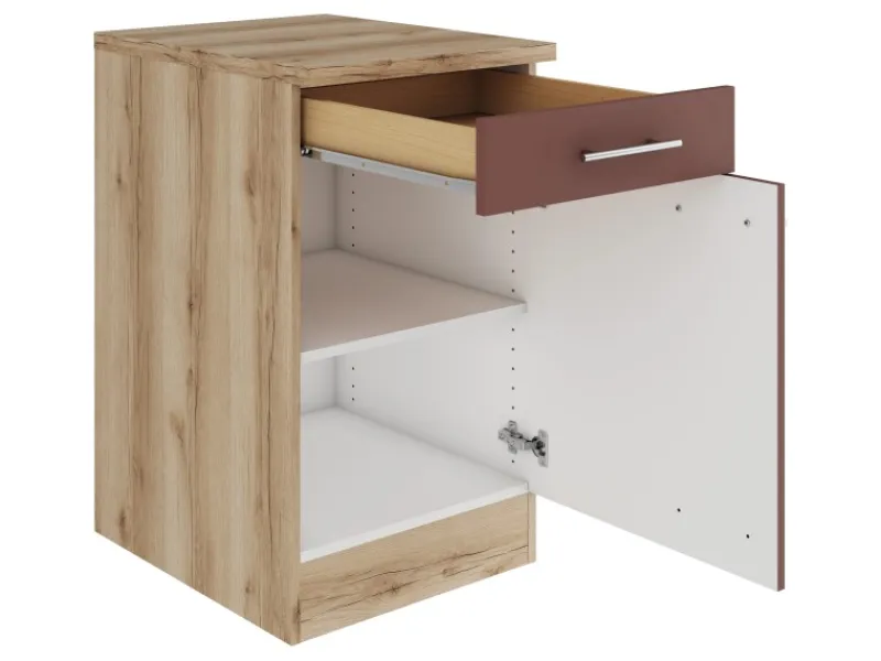 Sale Optifit Bari407 Küchen-Unterschrank 50 cm Rostrot