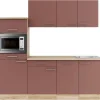 Optifit Winkelküchen<Bari407 Küchenzeile 210 cm Rostrot