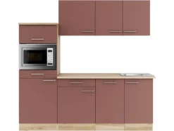 Optifit Winkelküchen<Bari407 Küchenzeile 210 cm Rostrot
