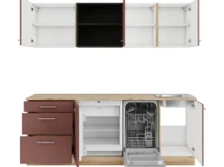 Optifit Bari407 Küchenzeile 210 cm Rostrot< Kühlschränke