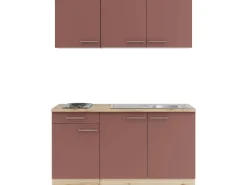 Optifit Bari407 Miniküche 150 cm Rostrot< Miniküchen|Kochfelder