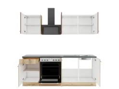 Discount Optifit Bari407/Livorno290 Küchenzeile 210 cm Rostrot / Wildeiche Nachbildung