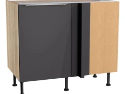Optifit Eck-U-schrank f. Geschirrsp. Linus984 100/65x87x58,4 cm Anthr. Wildeiche< Küchenschränke