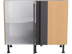 Optifit Eck-U-schrank f. Geschirrsp. Linus984 100/65x87x58,4 cm Anthr. Wildeiche< Küchenschränke