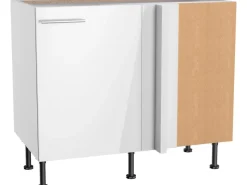 Optifit Küchenschränke<Eck-U-schrank f. Geschirrsp. Rurik986 100/65x87x58,4 cm Weiß Gl. Weiß M.