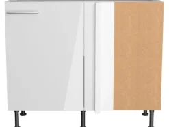 Optifit Küchenschränke<Eck-U-schrank f. Geschirrsp. Rurik986 100/65x87x58,4 cm Weiß Gl. Weiß M.
