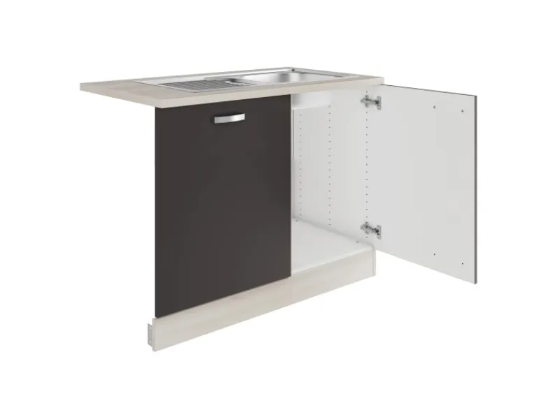 Optifit Faro220 Küchen-Spülenschrank-Set Anthrazit< Küchenschränke