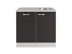 Optifit Küchenschränke<Faro220 Küchen-Spülenschrank-Set Anthrazit
