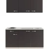 Optifit Miniküchen|Kochfelder<Faro220 Miniküche 150 cm Anthrazit