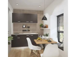 Optifit Miniküchen|Kochfelder<Faro220 Miniküche 150 cm Anthrazit