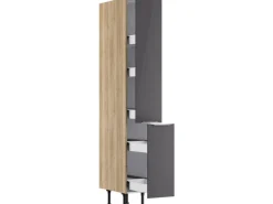 Optifit Küchenschränke<Küchen-Apothekerschrank Linus984 30cmx211,8cmx58,4cm Anthra.-WildEiche