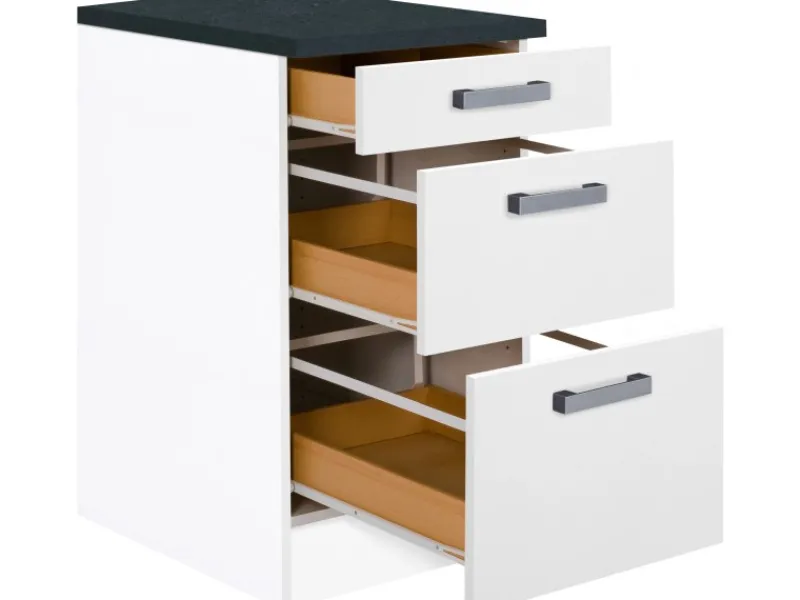 Optifit Küchen-Auszugsunterschrank Salo214 50 cm Weiß< Küchenschränke