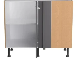 Best Optifit Küchen-Eck-Unterschrank Jonte984 100/65x 87x 58,4cm Anthrazit Wildeiche