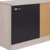 Outlet Optifit Küchen-Eck-Unterschrank Faro220 100 x 84,8 x 60 cm Anthrazit Akazie