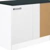 Best Optifit Küchen-Eck-Unterschrank Salo214 100 cm x 84,8 cm x 60 cm Weiß