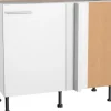 Discount Optifit Küchen-Eck-Unterschrank für Geschirrsp. Bengt932 100/65x 87x 58,4cm Weiß